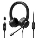 Port Connect USB Headset 1.8m Cable with Mic and Padded/Soft Cushions Black image 6