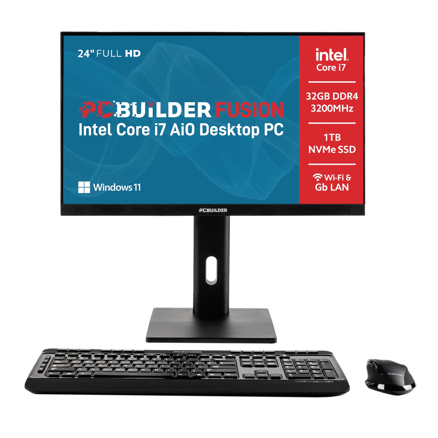 PCBuilder FUSION 24″ Intel Core i7-14700 Windows 11 AiO Desktop PC