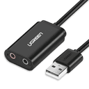 UGREEN USB to 3.5mm External Stereo Sound Adapter - Black image 1