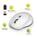 Port Connect Silent 1600DPI 3 Button Wireless Mouse - White image 3