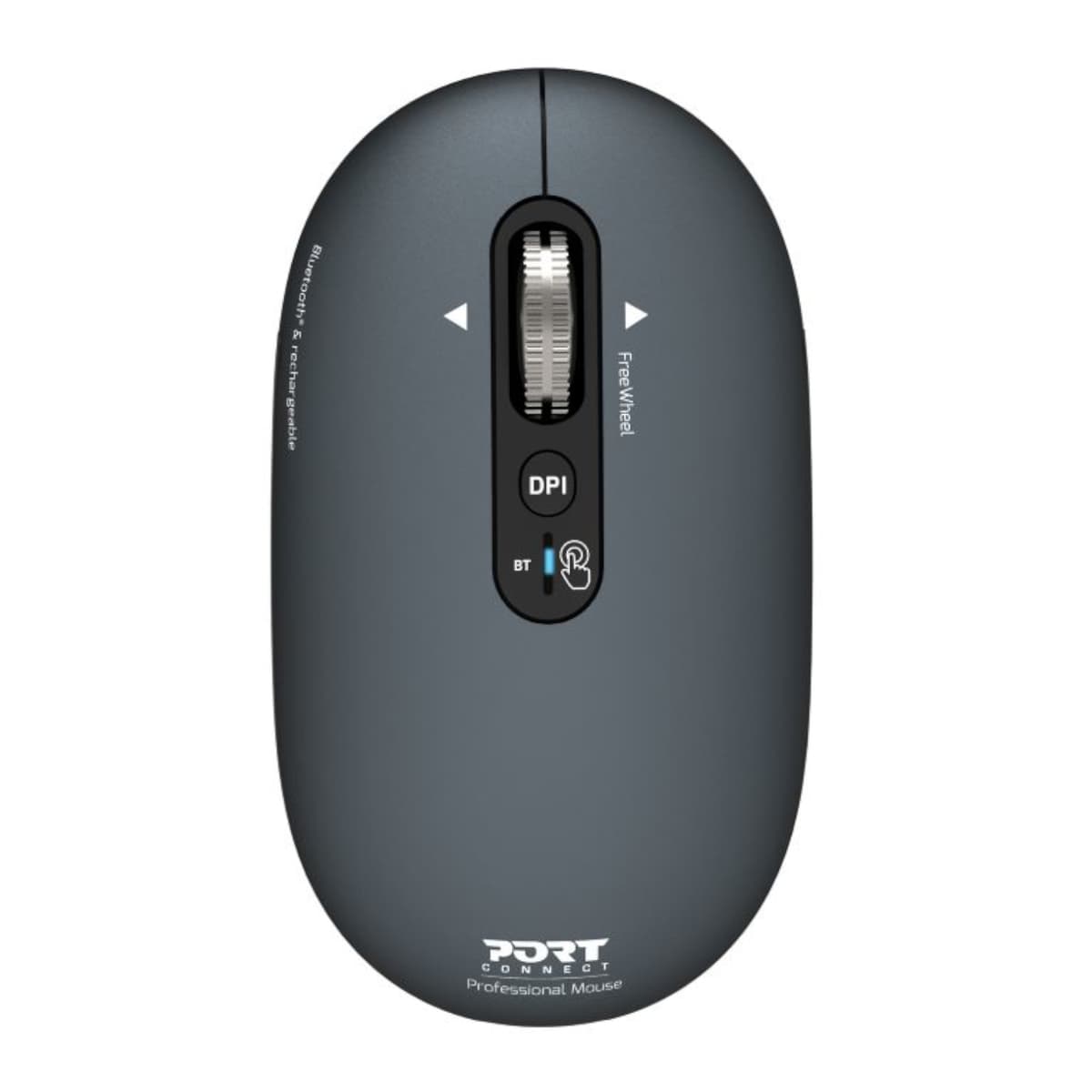 Port Connect PURE MAC Rechargeable Wireless and Bluetooth Mouse - Shadow
