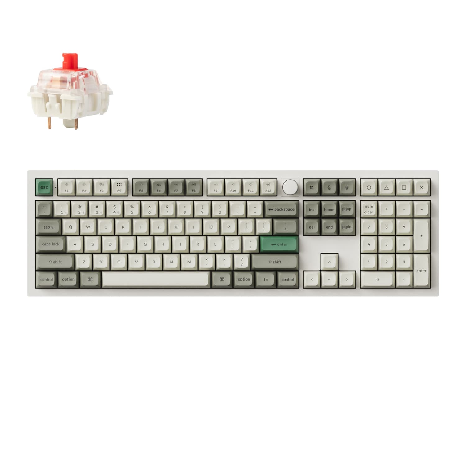 Keychron Q6 Max QMK/VIA Wireless Custom Mechanical Keyboard KSA Gateron Red Jupiter Switches - Shell White