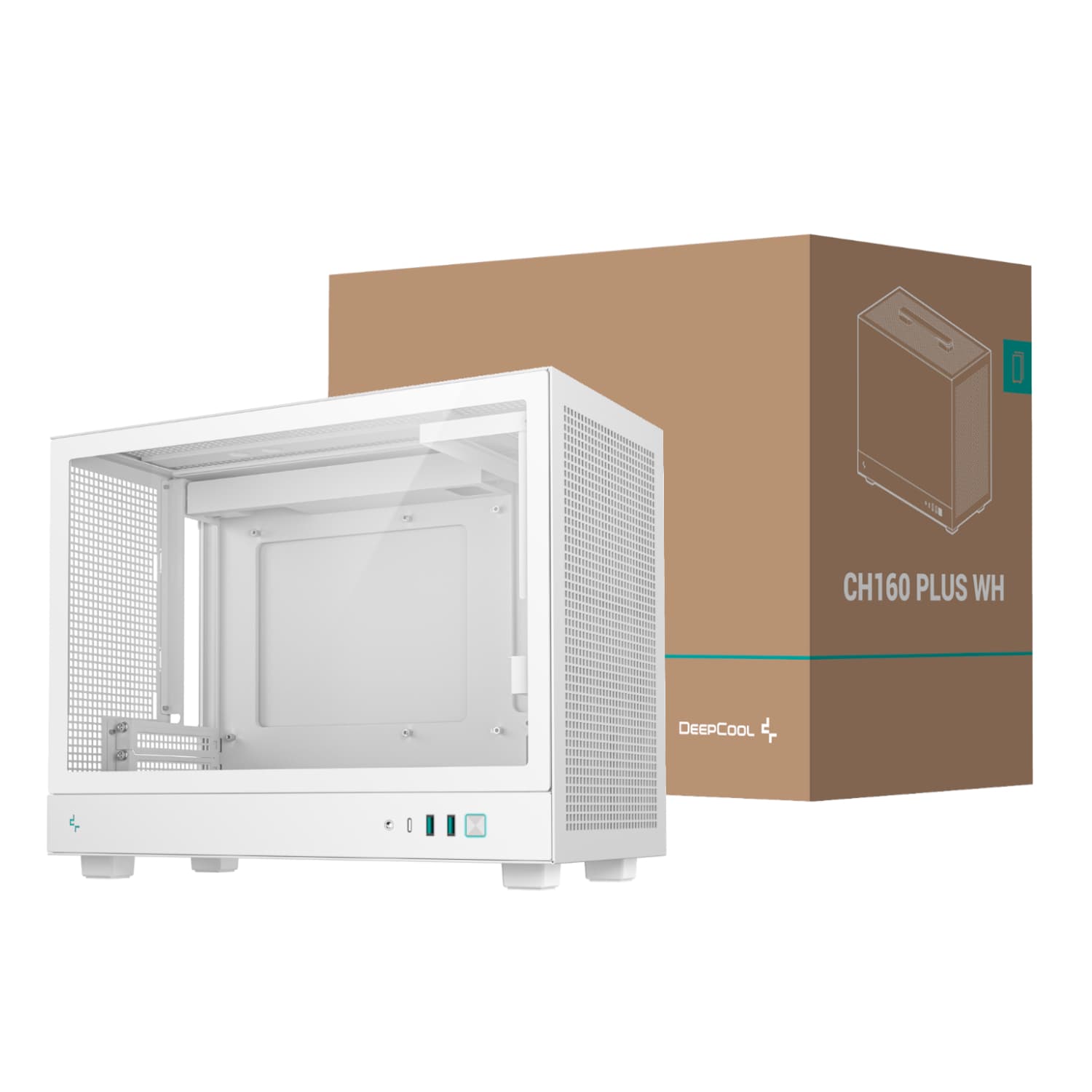 DeepCool CH160 PLUS Micro-ATX Chassis - White