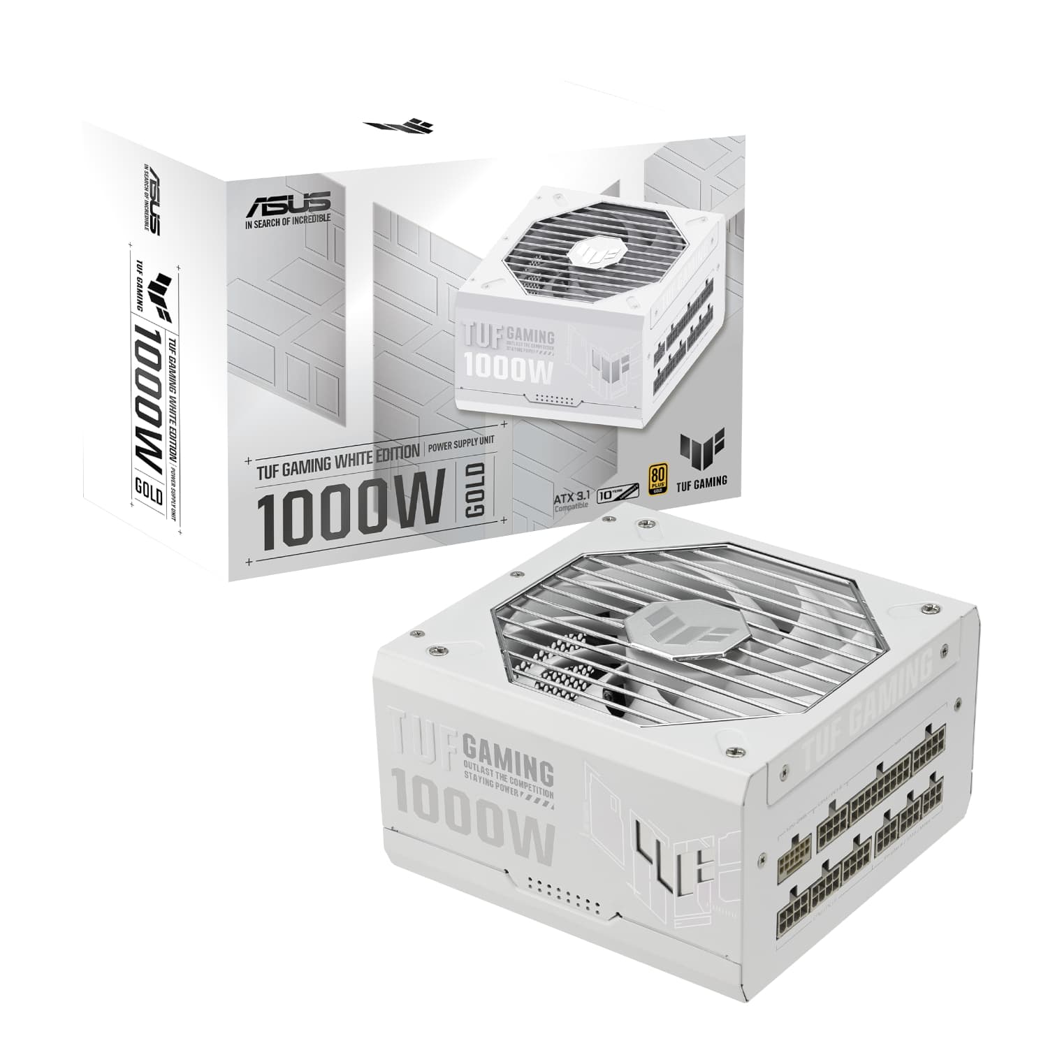 Asus TUF Gaming 1000W 80 PLUS Gold ATX Modular Power Supply - White